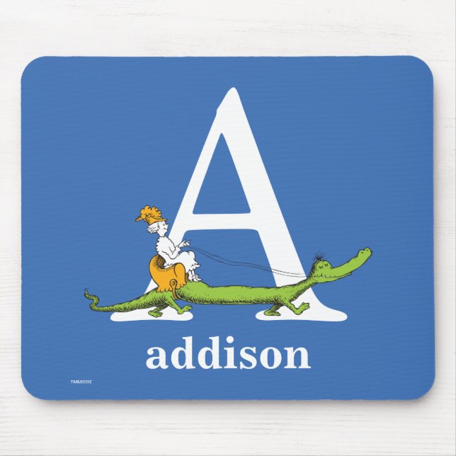 Dr. Seuss's ABC: Letter A - White | Name hinzufüge Mousepad (Vorne)