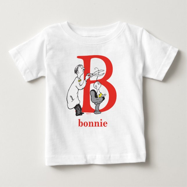 Dr. Seuss's ABC: Letter B - Red | Name hinzufügen Baby T-shirt (Vorderseite)