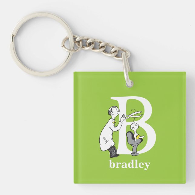 Dr. Seuss's ABC: Letter B - White | Name hinzufüge Schlüsselanhänger (Vorderseite)