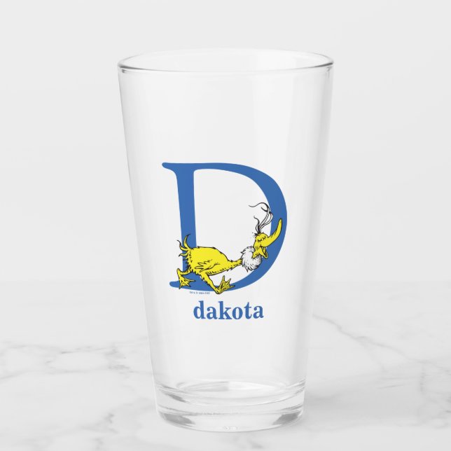 Dr. Seuss's ABC: Letter D - Blue | Name hinzufügen Glas (Vorderseite)