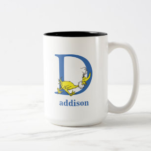 Dr. Seuss's ABC: Letter D - Blue   Name hinzufügen Zweifarbige Tasse