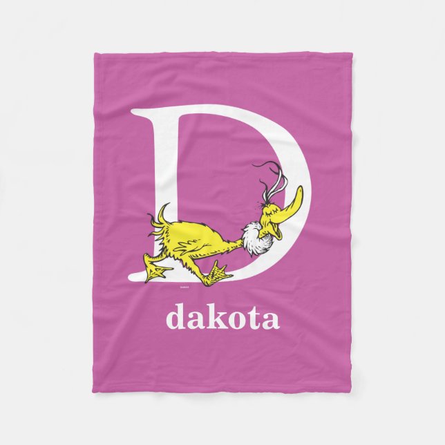 Dr. Seuss's ABC: Letter D - White | Name hinzufüge Fleecedecke (Vorderseite)