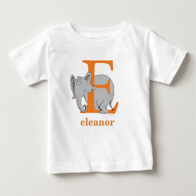 Dr. Seuss's ABC: Letter E - Orange | Name hinzufüg Baby T-shirt (Vorderseite)