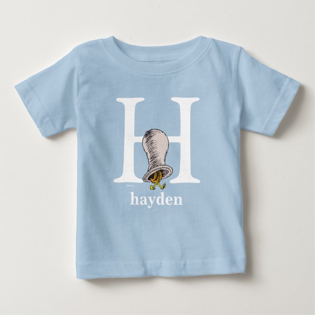 Dr. Seuss's ABC: Letter H - White | Name hinzufüge Baby T-shirt (Vorderseite)