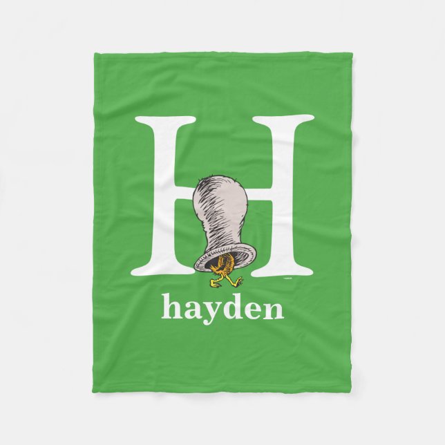 Dr. Seuss's ABC: Letter H - White | Name hinzufüge Fleecedecke (Vorderseite)