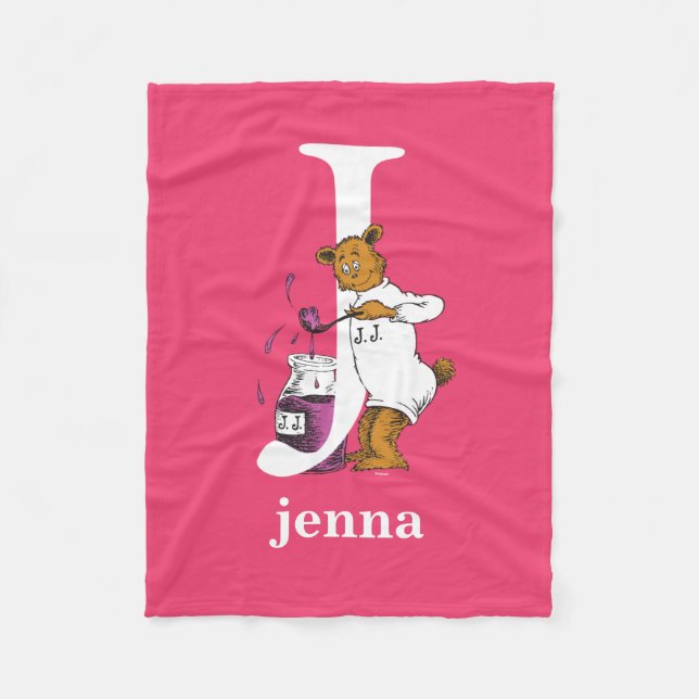 Dr. Seuss's ABC: Letter J - White | Name hinzufüge Fleecedecke (Vorderseite)