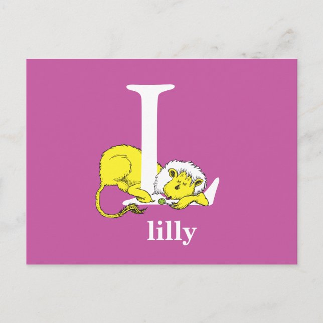 Dr. Seuss's ABC: Letter L - White | Name hinzufüge Postkarte (Vorderseite)