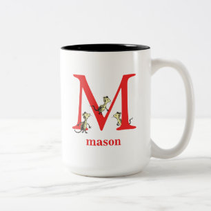 Dr. Seuss's ABC: Letter M - Red Add Your Name Zweifarbige Tasse