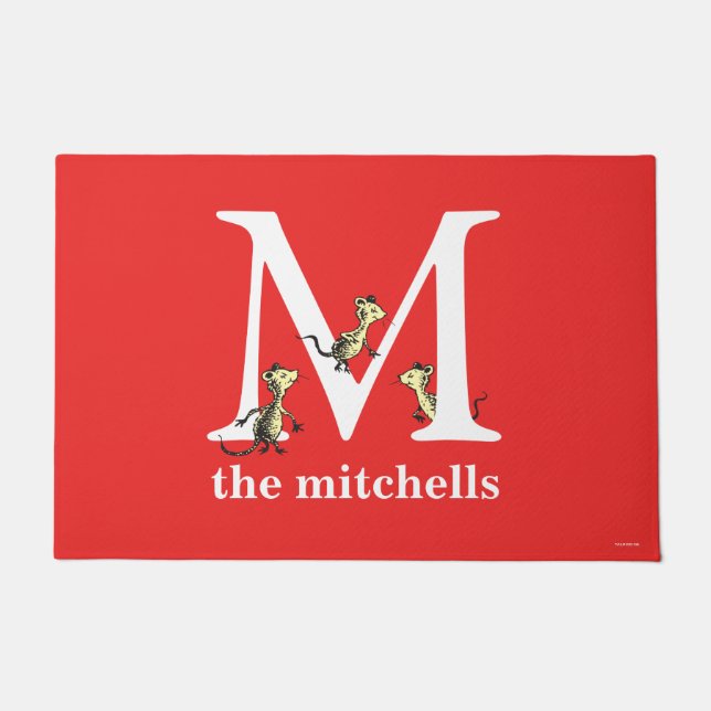 Dr. Seuss's ABC: Letter M - White | Name hinzufüge Fußmatte (Vorderseite)