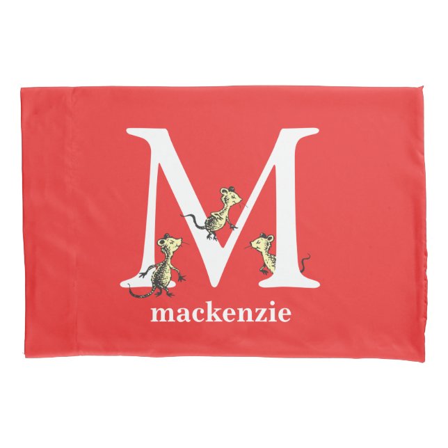 Dr. Seuss's ABC: Letter M - White | Name hinzufüge Kissenbezug (Vorderseite)