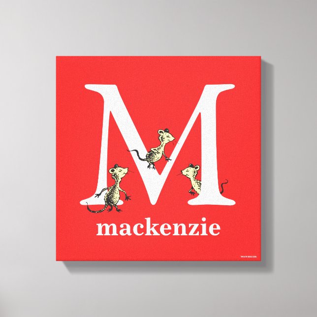 Dr. Seuss's ABC: Letter M - White | Name hinzufüge Leinwanddruck (Vorderseite)