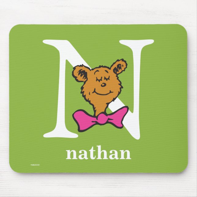 Dr. Seuss's ABC: Letter N - White | Name hinzufüge Mousepad (Vorne)