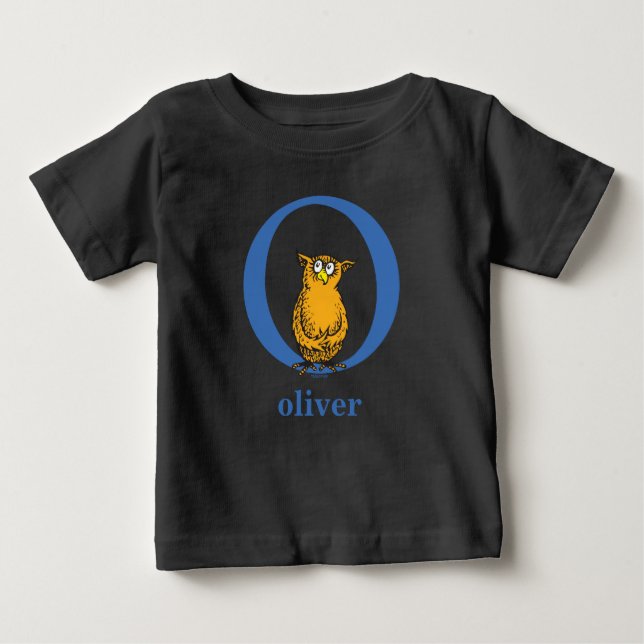 Dr. Seuss's ABC: Letter O - Blue | Name hinzufügen Baby T-shirt (Vorderseite)
