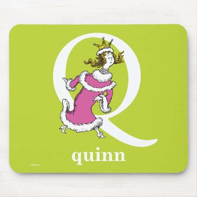 Dr. Seuss's ABC: Letter Q - White | Name hinzufüge Mousepad (Vorne)