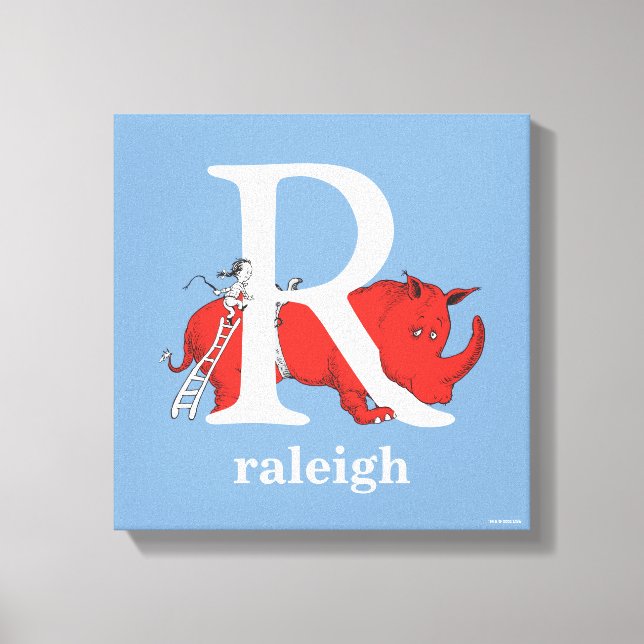 Dr. Seuss's ABC: Letter R - White Add Your Name Leinwanddruck (Vorderseite)