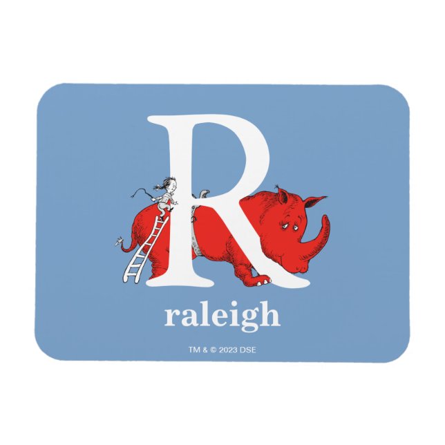 Dr. Seuss's ABC: Letter R - White Add Your Name Magnet (Horizontal)