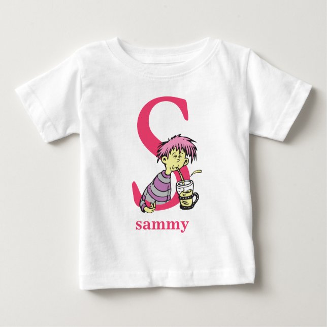 Dr. Seuss's ABC: Letter S - Pink | Name hinzufügen Baby T-shirt (Vorderseite)