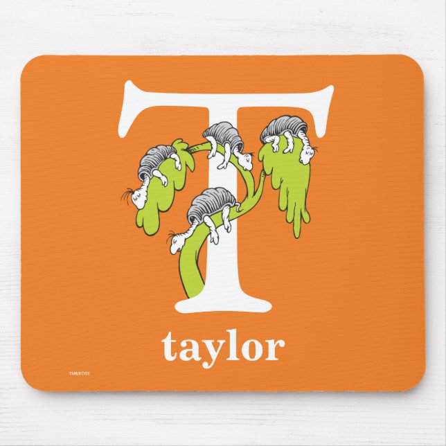 Dr. Seuss's ABC: Letter T - White | Name hinzufüge Mousepad (Vorne)