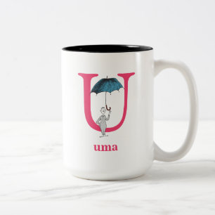 Dr. Seuss's ABC: Letter U - Pink   Add Your Name Zweifarbige Tasse