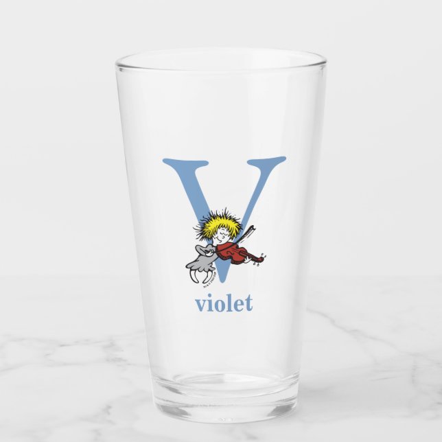 Dr. Seuss's ABC: Letter V - Blue | Name hinzufügen Glas (Vorderseite)