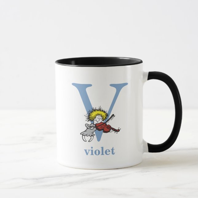 Dr. Seuss's ABC: Letter V - Blue | Name hinzufügen Tasse (Rechts)