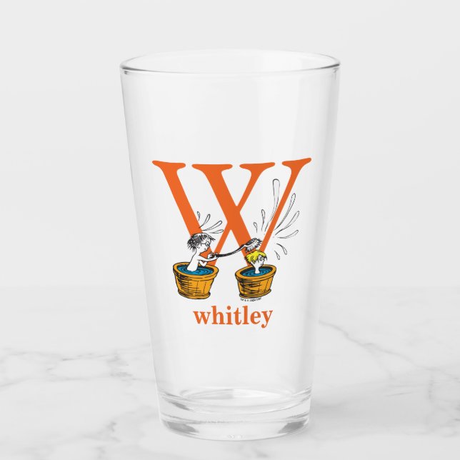 Dr. Seuss's ABC: Letter W - Orange | Name hinzufüg Glas (Vorderseite)