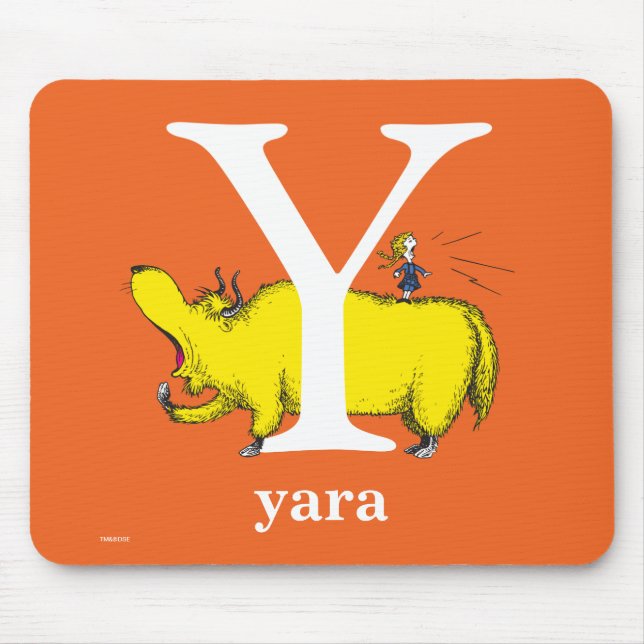 Dr. Seuss's ABC: Letter Y - White Add Your Name Mousepad (Vorne)