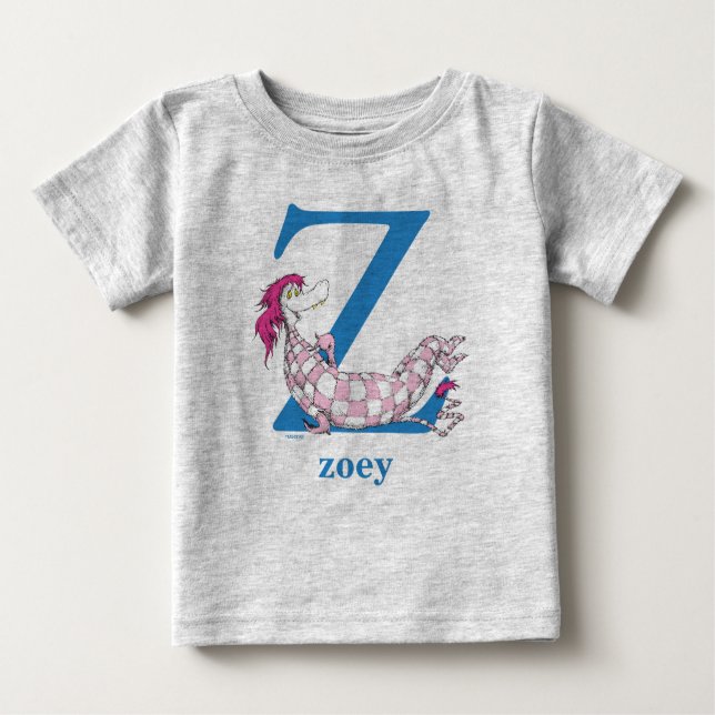 Dr. Seuss's ABC: Letter Z - Blue | Name hinzufügen Baby T-shirt (Vorderseite)