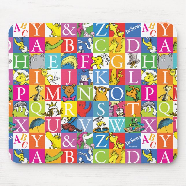 Dr. Seuss's ABC-Muster für farbenfrohe Blockbuchst Mousepad (Vorne)