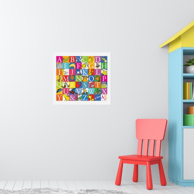Dr. Seuss's ABC-Muster für farbenfrohe Blockbuchst Poster (Kinderzimmer 1)