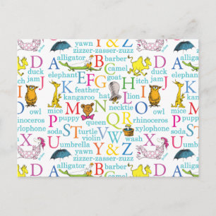 Dr. Seuss's ABC-Muster mit Worten Postkarte