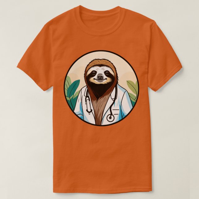 Dr. Sloth Heilung mit e und Mitgefühl T-Shirt (Design vorne)