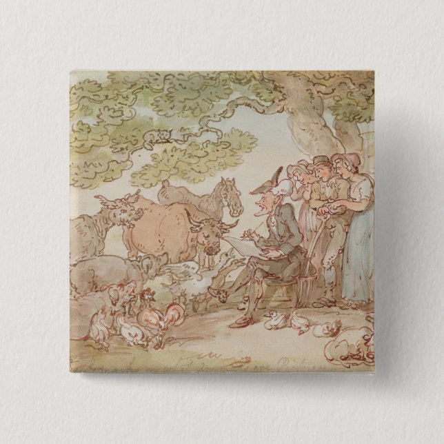 Dr. Syntax, die nach Natur skizziert Button (Vorderseite)