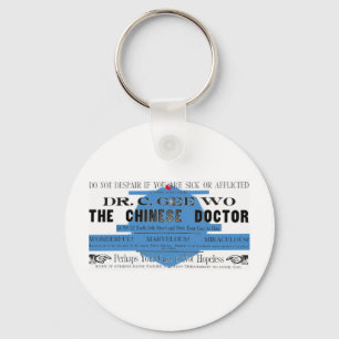 Dr Wo Der chinesische Arzt Vintage-Anzeige Schlüsselanhänger