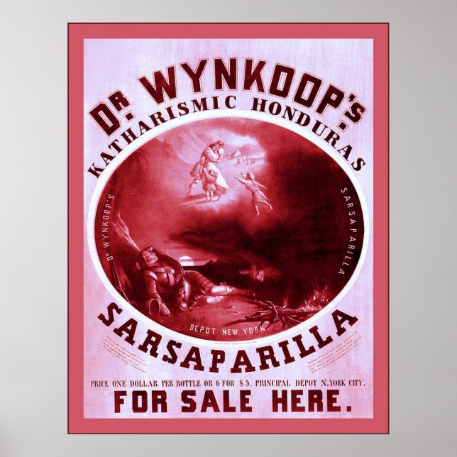 Dr. Wynkoop's Sarsaparilla ~ Vintage Werbung Poster (Vorne)