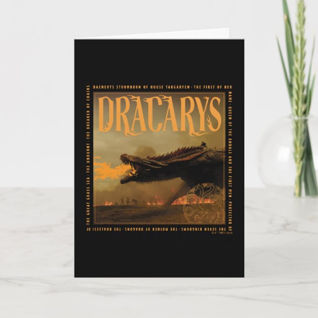 "Dracarys" Drogon Breathing Fire Graphic Karte (Vorderseite)