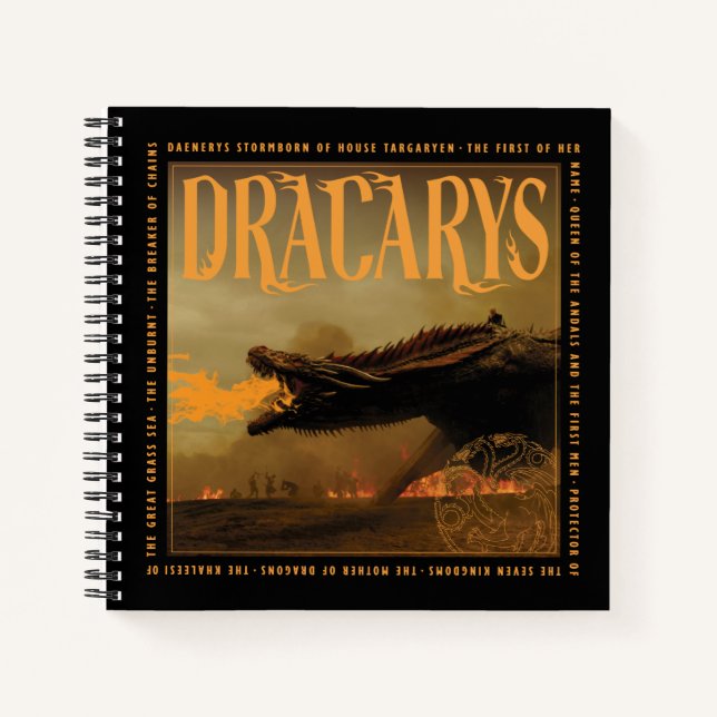 "Dracarys" Drogon Breathing Fire Graphic Notizbuch (Vorderseite)