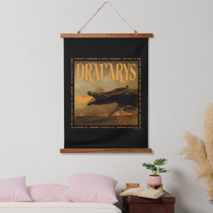 "Dracarys" Drogon Breathing Fire Graphic Wandteppich Mit Holzrahmen