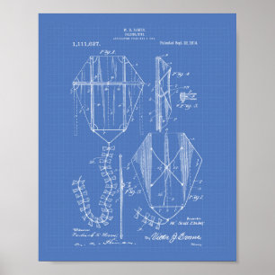 Drache 1914 Patent Kunst Altes Plakat Poster