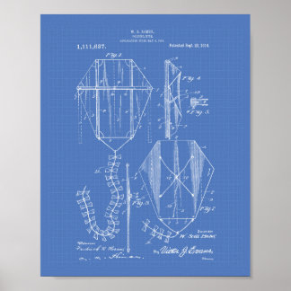 Drache 1914 Patent Kunst Altes Plakat Poster