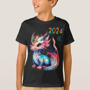 Drache 2024 Jahr des Drachen Frohes Lunar Neues Ja T-Shirt