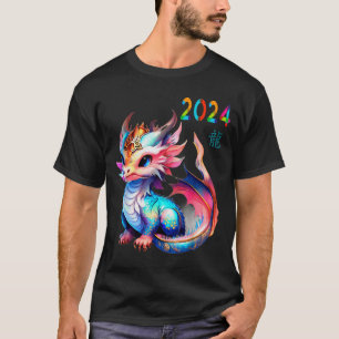 Drache 2024 Jahr des Drachen Frohes Lunar Neues Ja T-Shirt