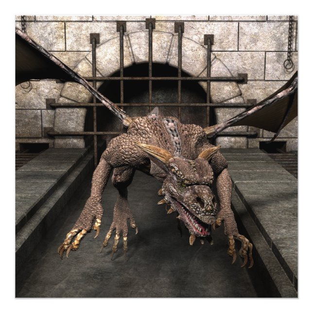 Drache am Toten Ende sucht nach etwas Abendessen - Fotodruck (Vorne)