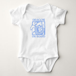 DRACHE AN BORD! Baby-Stramplerblau Baby Strampler
