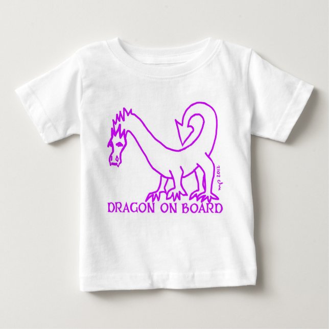 DRACHE AN BORD! Babyt-stück MAGENTA 2 Baby T-shirt (Vorderseite)