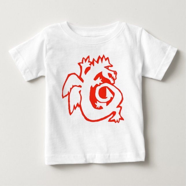 DRACHE AN BORD! Babyt-stück ROT Baby T-shirt (Vorderseite)