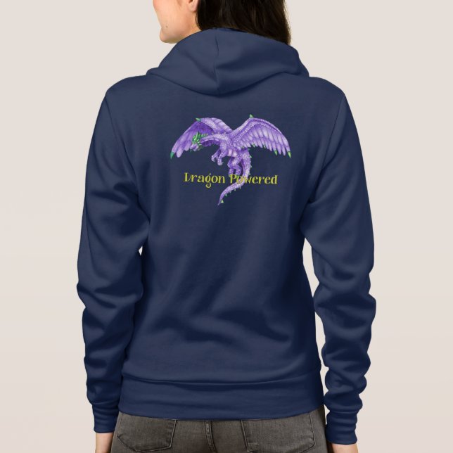 Drache angetriebenes Lila Hoodie (Rückseite)