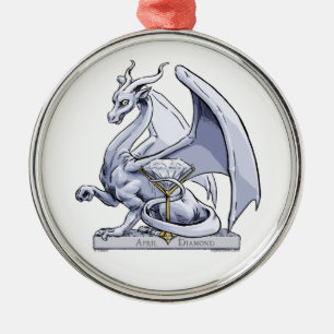 Drache Aprils Birthstone: Diamant Ornament Aus Metall