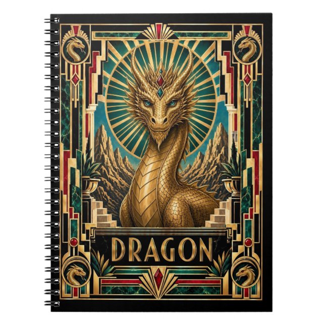 Drache, Art Deco Mythisch Notizblock (Vorderseite)
