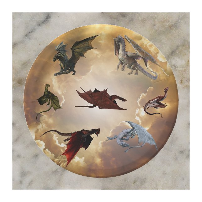 Drache Arten Spaß Fantasy Pappteller (Von Creator hochgeladen)